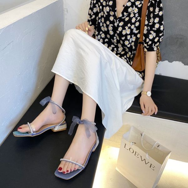ribbon sandals women 2020 spring summer fashion new sandals open toe rhinestone thick heel low heel women's shoes z785, Black
ribbon sandals women 2020 spring summer fashion new sandals open toe rhinestone thick heel low heel women's shoes z785, Black