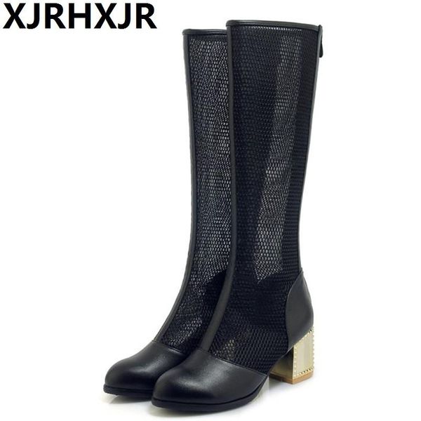 2019 corium women spring autumn knee high boots cutout thick heel breathable round toe big size 33-43 fashion mesh boots gauze, Black
2019 corium women spring autumn knee high boots cutout thick heel breathable round toe big size 33-43 fashion mesh boots gauze, Black