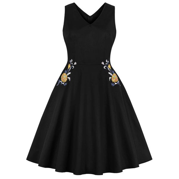wipalo women floral embroidery hepburn vintage dress spring summer v-neck sleeveless a line corset retro party dress vestidos, Black;gray
wipalo women floral embroidery hepburn vintage dress spring summer v-neck sleeveless a line corset retro party dress vestidos, Black;gray
