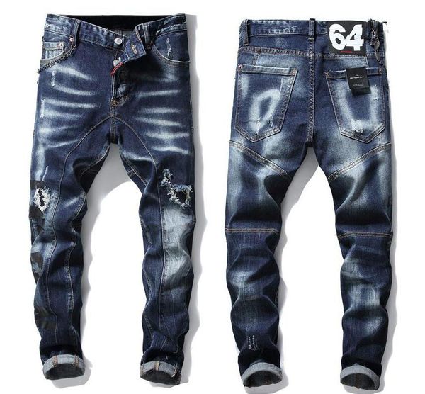 mens designer jeans fashion brand logo embroidery hole ripped washed long denim slim pencil pants high street, Blue
mens designer jeans fashion brand logo embroidery hole ripped washed long denim slim pencil pants high street, Blue