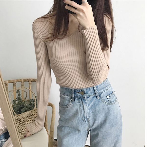 wholesale basic v-neck solid autumn winter sweater pullover women female knitted sweater slim long sleeve badycon cheap, White;black
wholesale basic v-neck solid autumn winter sweater pullover women female knitted sweater slim long sleeve badycon cheap, White;black