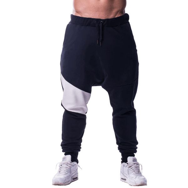 sport mens pants loose contrast color males trousers casual homme pants, Black 
sport mens pants loose contrast color males trousers casual homme pants, Black
