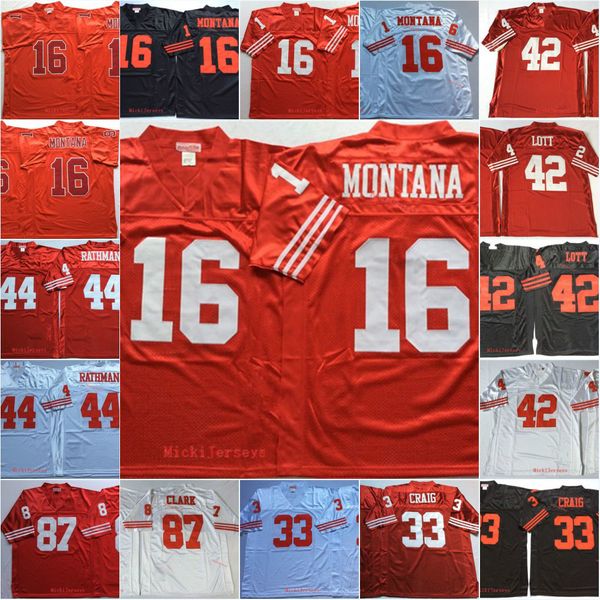 mens vintage #16 joe montana football jersey stitched #42 ronnie lott 33 roger craig 44 tom rathman 87 dwight clark jersey s-3xl, Black;red
mens vintage #16 joe montana football jersey stitched #42 ronnie lott 33 roger craig 44 tom rathman 87 dwight clark jersey s-3xl, Black;red