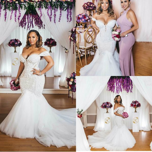2020 plus size wedding dresses off the shoulder lace floral appliqued mermaid wedding dress custom made vestidos de novia, White
2020 plus size wedding dresses off the shoulder lace floral appliqued mermaid wedding dress custom made vestidos de novia, White