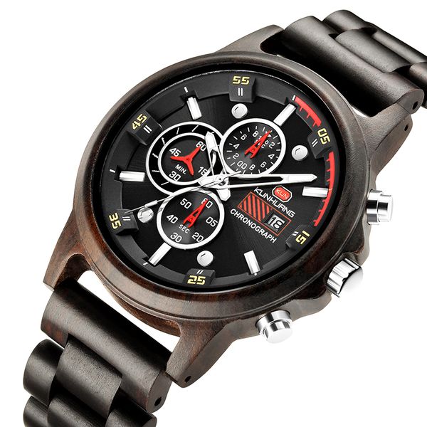 men's wooden steel with dial luminous stainless chronograph hands watch nlvon, Slivery;brown
men's wooden steel with dial luminous stainless chronograph hands watch nlvon, Slivery;brown