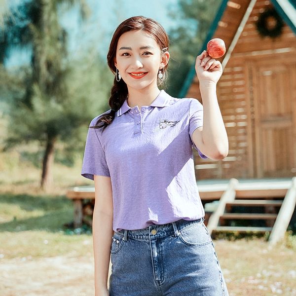 summer 2020 casual loose polo lapel women's embroidered short-sleeved t-shirt women 80111 shirt, White
summer 2020 casual loose polo lapel women's embroidered short-sleeved t-shirt women 80111 shirt, White