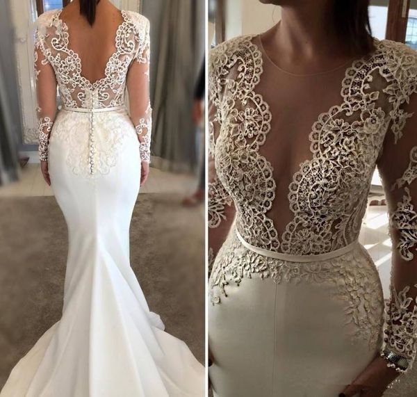 long sleeve wedding dress ivory white mermaid sheer neck lace appliques garden country church bride bridal gown custom made plus size
long sleeve wedding dress ivory white mermaid sheer neck lace appliques garden country church bride bridal gown custom made plus size