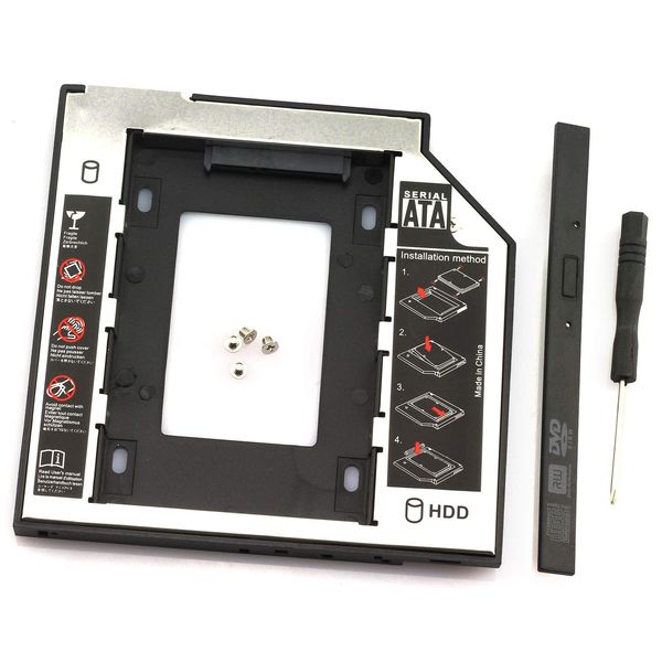 hard drive caddy tray 2.5" 2nd hdd sdd kit 9.5mm sata hdd ssd adapter optical bay drive slot 
hard drive caddy tray 2.5" 2nd hdd sdd kit 9.5mm sata hdd ssd adapter optical bay drive slot