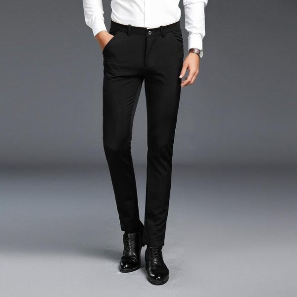 men's pants arrival solid casuall slim zippered business long trousers fit straight elasticity formal, Black
men's pants arrival solid casuall slim zippered business long trousers fit straight elasticity formal, Black