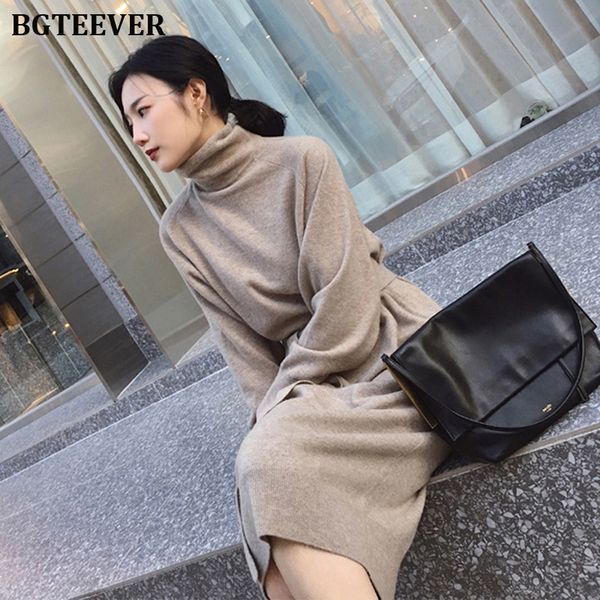women sweater dress turtleneck full sleeve sashes women knitted vestidos mid-length loose female knit dress 2019 autumn winter, Black;gray
women sweater dress turtleneck full sleeve sashes women knitted vestidos mid-length loose female knit dress 2019 autumn winter, Black;gray