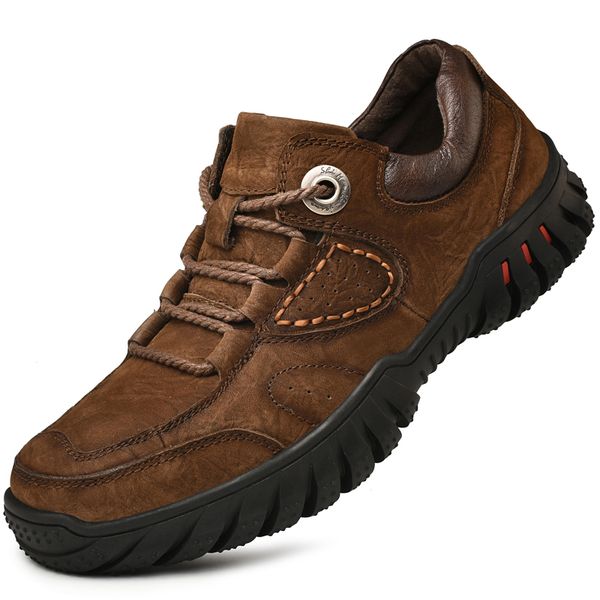 outdoor leisure men's shoes leather first layer of waterproof non-slip soft bottom hiking shoes men wear hiking, Black
outdoor leisure men's shoes leather first layer of waterproof non-slip soft bottom hiking shoes men wear hiking, Black