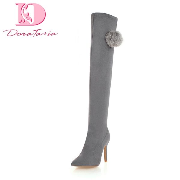 doratasia high heels over the knee boots women flock pointed toe shoes woman stretch boots female plus size 34-48, Black
doratasia high heels over the knee boots women flock pointed toe shoes woman stretch boots female plus size 34-48, Black