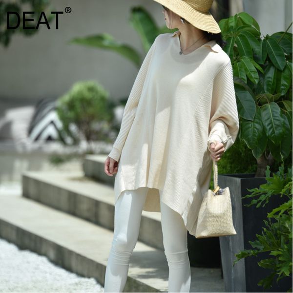 deat leisure temperament v neck lantern sleeve women loose plus size big hem solid knitting sweater 2019 autumn winter new td637, White;black 
deat leisure temperament v neck lantern sleeve women loose plus size big hem solid knitting sweater 2019 autumn winter new td637, White;black