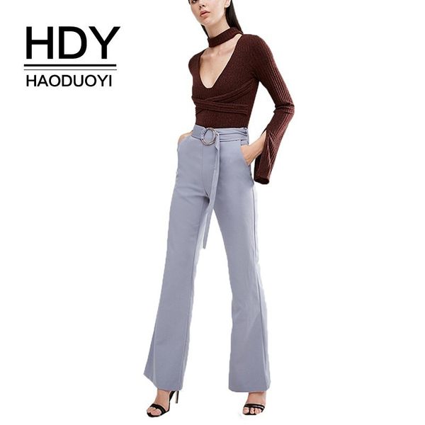 hdy haoduoyi western style simple wind solid color red wine deep v-neck hanging neck waist cross cuff open women jumpsuit, Black;white 
hdy haoduoyi western style simple wind solid color red wine deep v-neck hanging neck waist cross cuff open women jumpsuit, Black;white