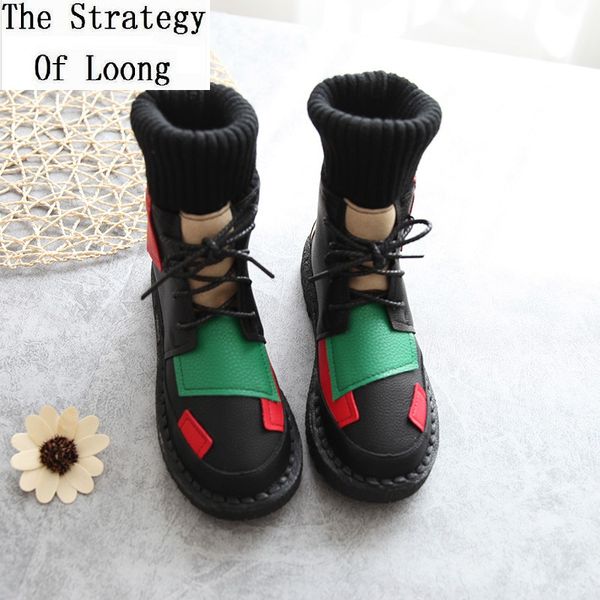 spring autumn korean style fashion knitting patchwork women ankle equestrian boots winter lady short snow boots 191114, Black
spring autumn korean style fashion knitting patchwork women ankle equestrian boots winter lady short snow boots 191114, Black