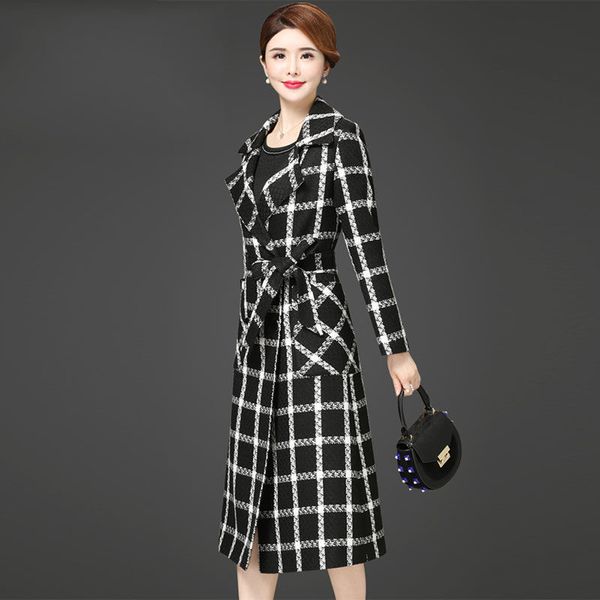 autumn winter new full sleeve thick warm fashion plaid coats women long woolen coat plus size, Black
autumn winter new full sleeve thick warm fashion plaid coats women long woolen coat plus size, Black