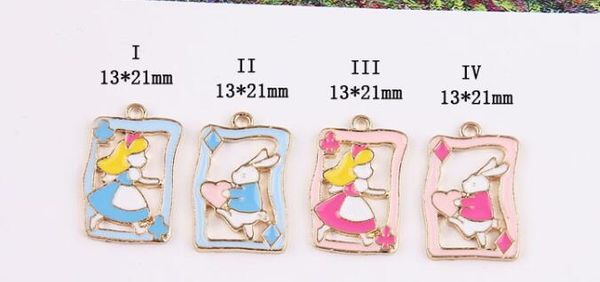 20pcs cartoon alice in wonderland princess rabbit enamel metal charm pendants diy jewelry making mobile phone accessories, Silver
20pcs cartoon alice in wonderland princess rabbit enamel metal charm pendants diy jewelry making mobile phone accessories, Silver