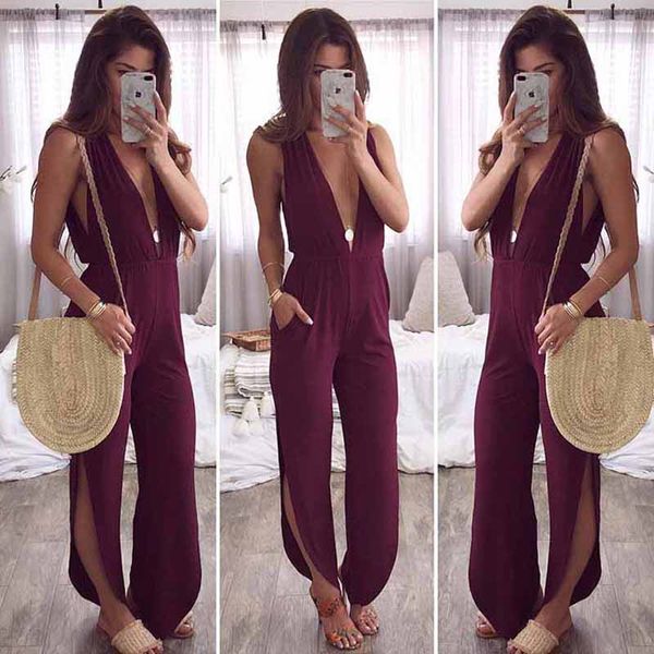 sleeveless jumpsuit bandage women long romper bandage summer lady side split trousers beach jumpsuit coveralls female frock, Black;white
sleeveless jumpsuit bandage women long romper bandage summer lady side split trousers beach jumpsuit coveralls female frock, Black;white