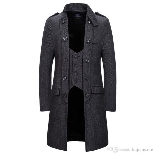 winter luxury mens конструктора бленда способ mens поддельный 2pcs верхней одежды casual solid пальто с двубортным, Black
winter luxury mens конструктора бленда способ mens поддельный 2pcs верхней одежды casual solid пальто с двубортным, Black