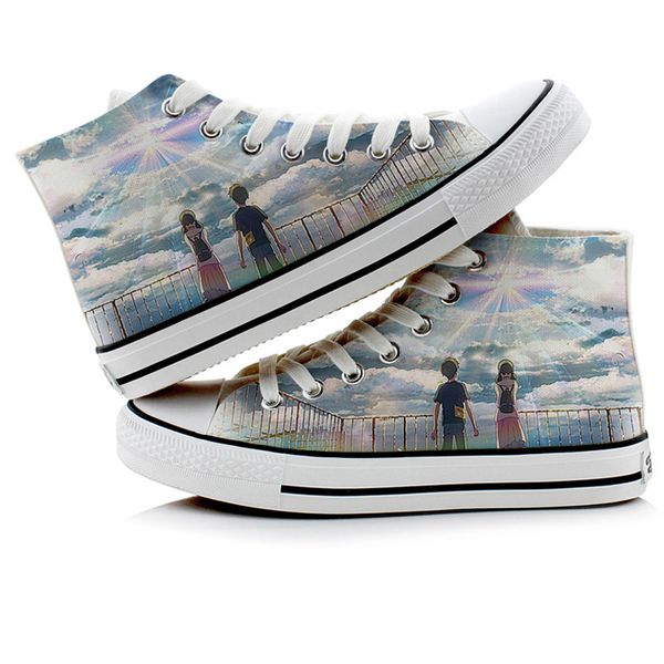 anime graffiti weathering with you casual canvas shoes plimsolls hand-painted tenki no ko flat shoes duck sneakers, Black
anime graffiti weathering with you casual canvas shoes plimsolls hand-painted tenki no ko flat shoes duck sneakers, Black