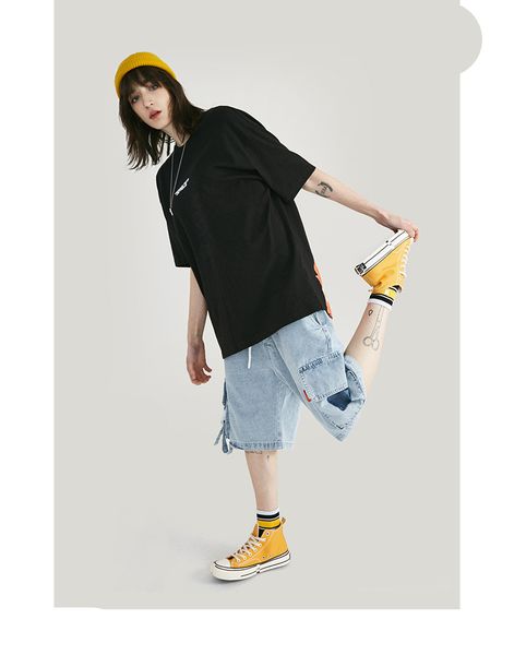 mens designer summer loose jeans short pants fashion style hip hop homme clothing relaxed casual apparel, Blue
mens designer summer loose jeans short pants fashion style hip hop homme clothing relaxed casual apparel, Blue
