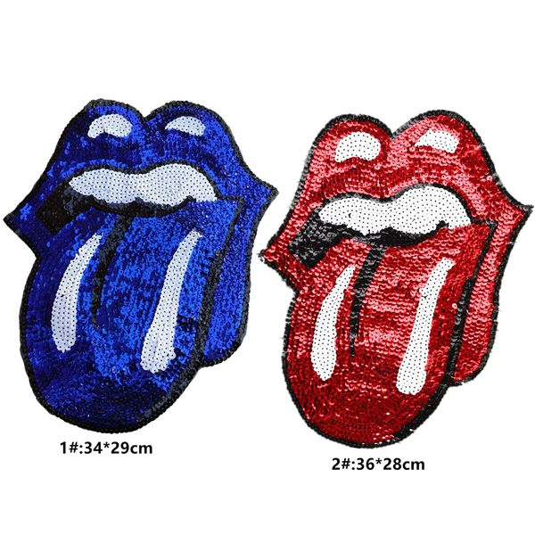 embroidery sequined big red tongue patch for jackets,blue tongue badges for denim jeans,sequins lips patches, Black 
embroidery sequined big red tongue patch for jackets,blue tongue badges for denim jeans,sequins lips patches, Black