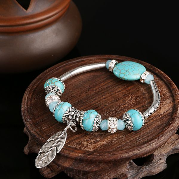 usenset brand new retro national style turquoise beaded bracelet female accessories fashion charm jewelry gifts j05, Golden;silver
usenset brand new retro national style turquoise beaded bracelet female accessories fashion charm jewelry gifts j05, Golden;silver