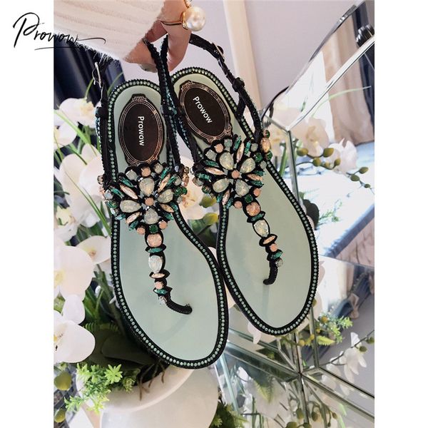 sandals prowow fashion style blue women summer open toe buckle strap crystal ladies flat beach holiday shoes woman, Black
sandals prowow fashion style blue women summer open toe buckle strap crystal ladies flat beach holiday shoes woman, Black