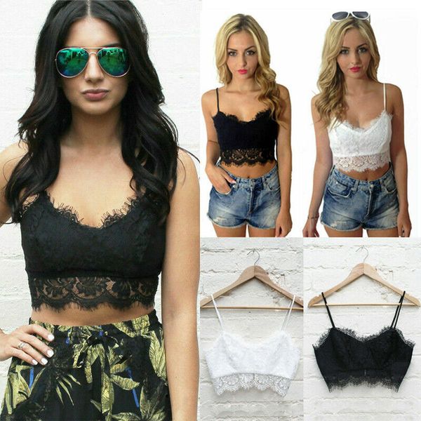 womens sling sleeveless lace solid color blackless zipper crop floral harness hollow bralet camisole summer womens, White
womens sling sleeveless lace solid color blackless zipper crop floral harness hollow bralet camisole summer womens, White