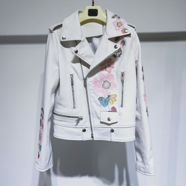 2022 new arrival women's real leather biker jacket fashion floral print jackets spring coats genuine leather motorcycle, Black;brown
2022 new arrival women's real leather biker jacket fashion floral print jackets spring coats genuine leather motorcycle, Black;brown