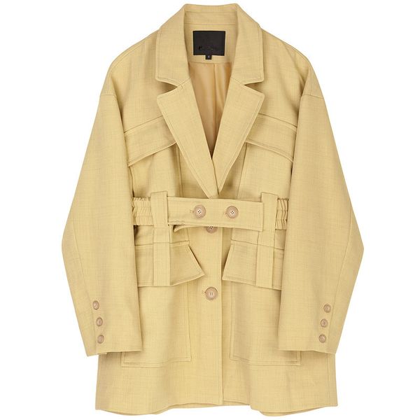 loose fit waistbelt button spliced jacket new lapel long sleeve women coat fashion tide autumn winter 2019 s099, Black;brown
loose fit waistbelt button spliced jacket new lapel long sleeve women coat fashion tide autumn winter 2019 s099, Black;brown