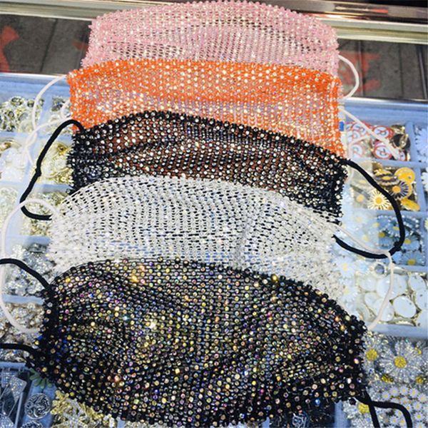 women protective masks & club rhinestone sheer stretch ear string household protective bar party wear solid color nets selling 0044
women protective masks & club rhinestone sheer stretch ear string household protective bar party wear solid color nets selling 0044
