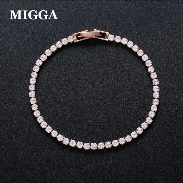 migga rose gold color single row shiny cubic zirconia bracelet chain fashion women girls party crystal jewelry, Black
migga rose gold color single row shiny cubic zirconia bracelet chain fashion women girls party crystal jewelry, Black