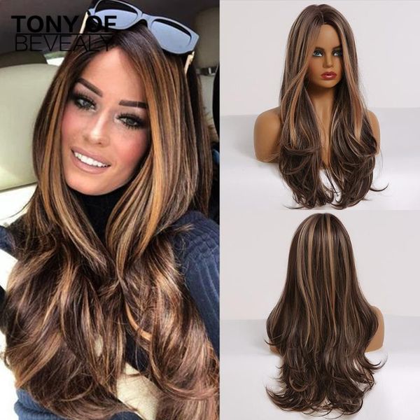 synthetic wigs long wavy brown with blonde highlights heat resistant for black women cosplay middle part natural hair
synthetic wigs long wavy brown with blonde highlights heat resistant for black women cosplay middle part natural hair
