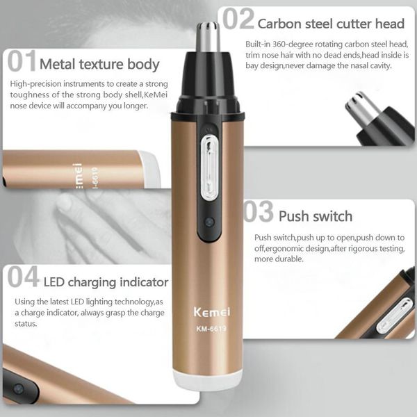 kemei mini rechargeable clectric nose hair trimmer rasoir de cheveux de nez cleaner km-6619 champagne color hairclippersshop ayfic
kemei mini rechargeable clectric nose hair trimmer rasoir de cheveux de nez cleaner km-6619 champagne color hairclippersshop ayfic