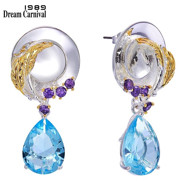 dreamcarnival1989 original delicate feminine earrings for women ladies dress-up look blue tone cubic zircon unique jewels we3991, Silver
dreamcarnival1989 original delicate feminine earrings for women ladies dress-up look blue tone cubic zircon unique jewels we3991, Silver