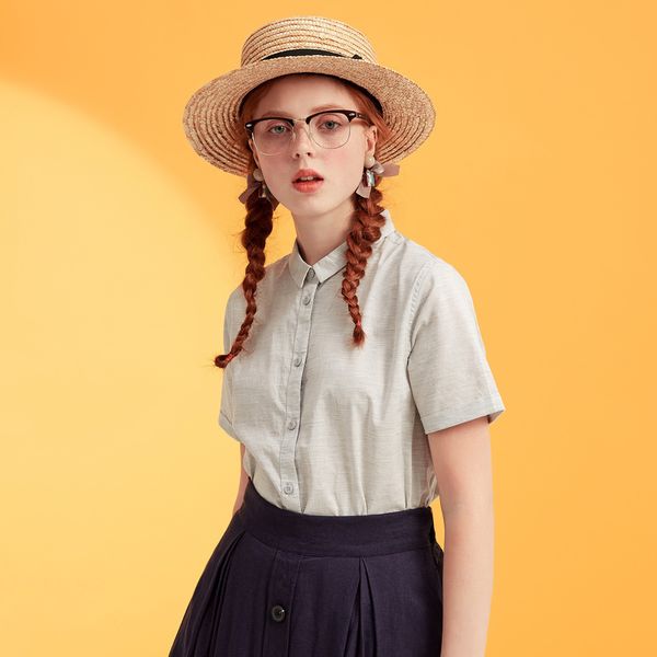 metersbonwe brand shirts female new summer short sleeve blouse good quality cotton blouses solid color, White
metersbonwe brand shirts female new summer short sleeve blouse good quality cotton blouses solid color, White