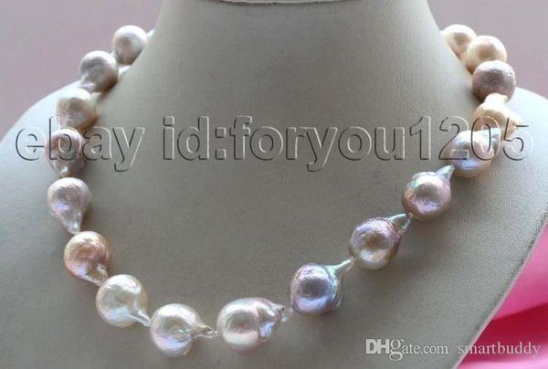 fine pearl jewelry genuine natural 20-22mm multicolor baroque reborn keshi pearl necklace, Silver
fine pearl jewelry genuine natural 20-22mm multicolor baroque reborn keshi pearl necklace, Silver