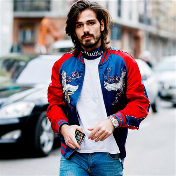 jackets men spring autumn windbreaker jacket crane embroidered windbreaker jacket bomber baseball suit satin loose coat mens y190923, Black;brown
jackets men spring autumn windbreaker jacket crane embroidered windbreaker jacket bomber baseball suit satin loose coat mens y190923, Black;brown