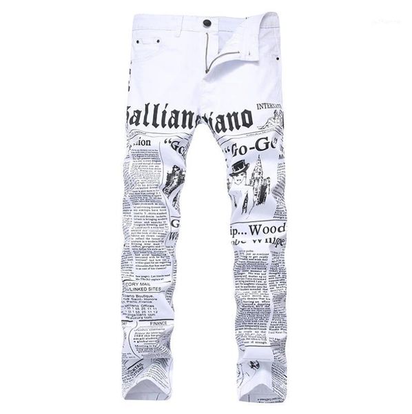 men's jeans mens autumn denim trousers letter spaper printing casual white pants male painted skinny plus size, Blue
men's jeans mens autumn denim trousers letter spaper printing casual white pants male painted skinny plus size, Blue