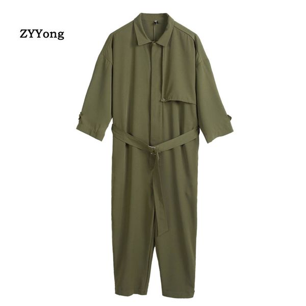 tide brand retro casual short-sleeved jumpsuit men's personality jumpsuit men armygreen ankle length trousers, Black
tide brand retro casual short-sleeved jumpsuit men's personality jumpsuit men armygreen ankle length trousers, Black