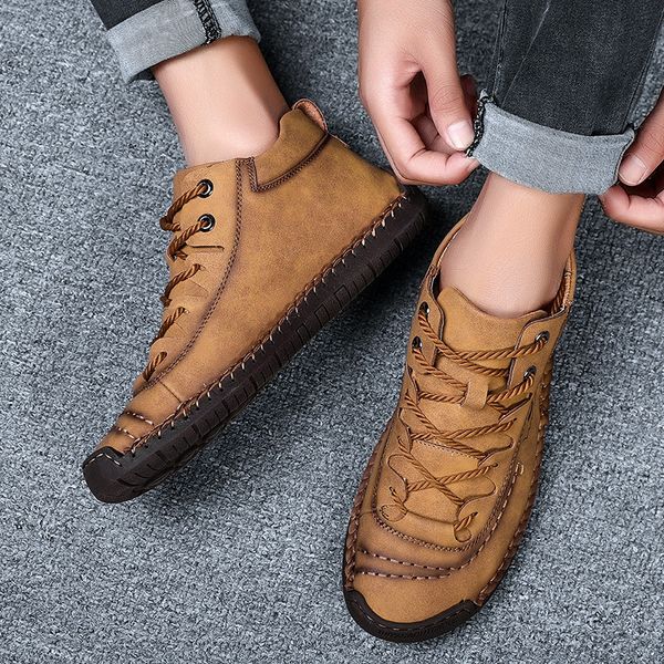 2019 new style men's shoes selling large size casual leather shoes handmade sewing trendy business men's, Black
2019 new style men's shoes selling large size casual leather shoes handmade sewing trendy business men's, Black