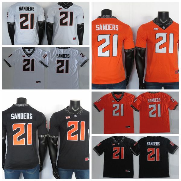 College Football Jersey Stitched 150th 2019 New Ncaa Oklahoma State Cowboys Jerseys Barry Sanders Jersey Black White Orange