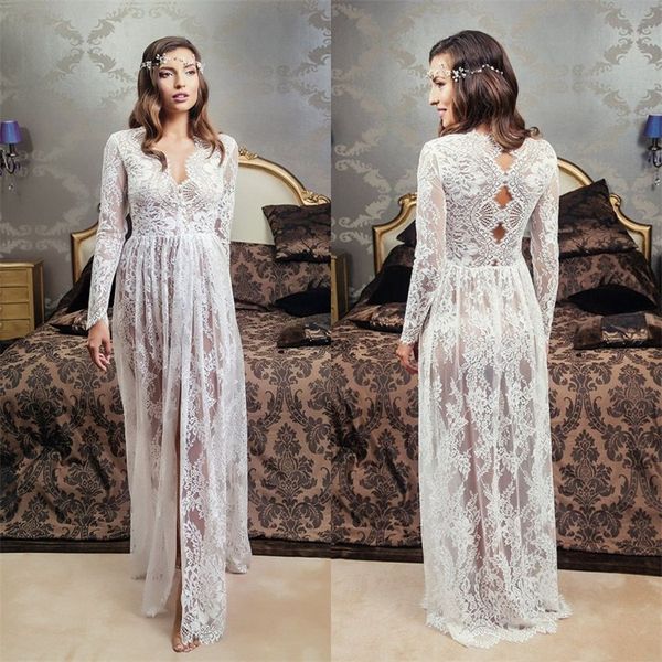 full lace wedding bathrobes v-neck long sleeve appliqued tulle sheer pajamas bridal robe sweep train nightgown for women, White;pink
full lace wedding bathrobes v-neck long sleeve appliqued tulle sheer pajamas bridal robe sweep train nightgown for women, White;pink