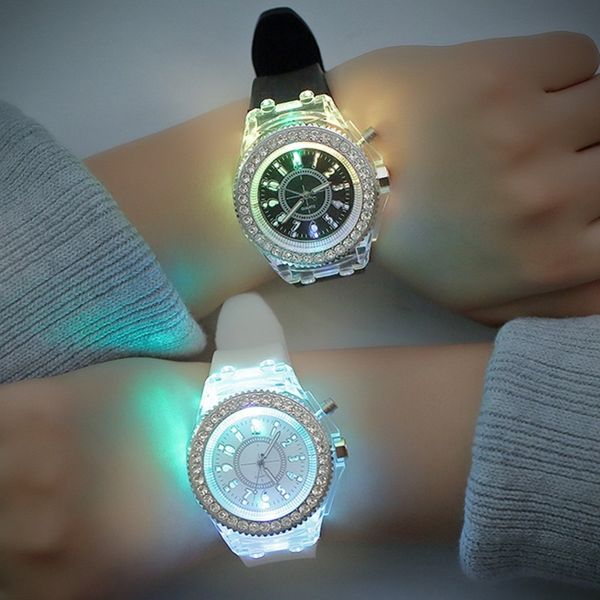 led flash luminous watches personality trends students lovers jellies woman men's watches 7 colors light wrist watch 2019 hot, Slivery;brown
led flash luminous watches personality trends students lovers jellies woman men's watches 7 colors light wrist watch 2019 hot, Slivery;brown