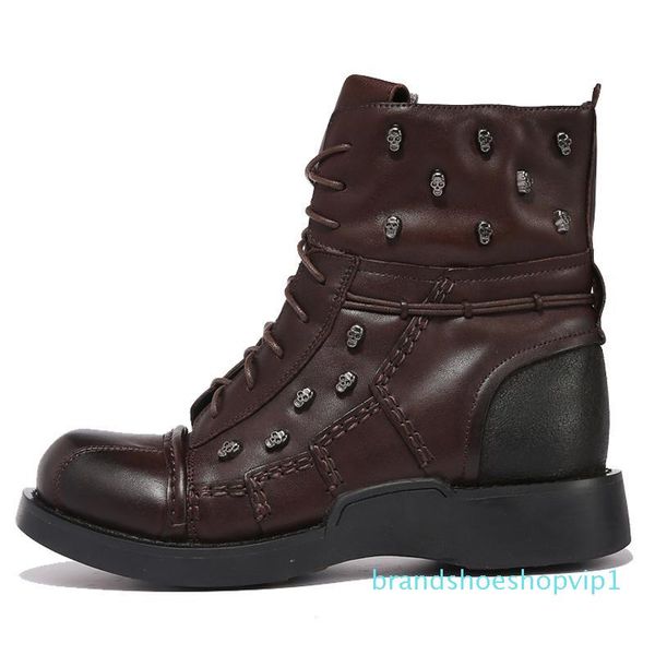 2019 skll decoration male tatical boots big size men's winter boots genuine leather punk botas fashion 11#20/03d50, Black
2019 skll decoration male tatical boots big size men's winter boots genuine leather punk botas fashion 11#20/03d50, Black