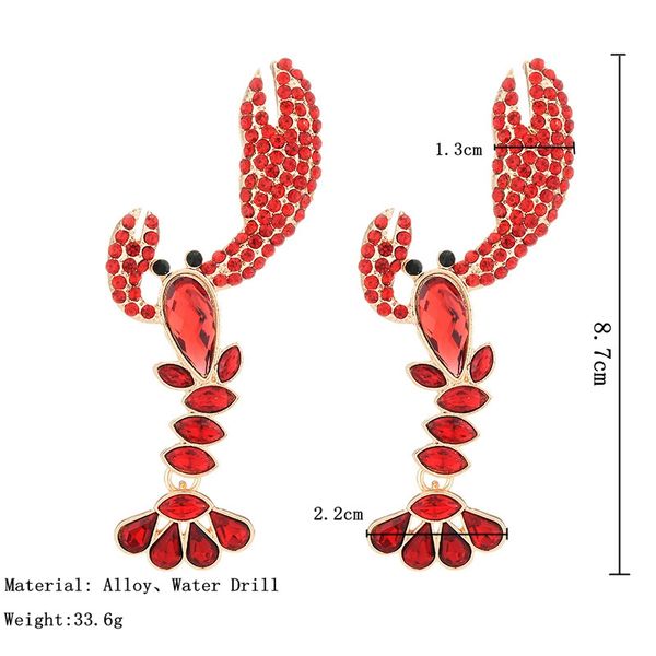 marine animal lobster pendant long earrings red rhinestone alloy earrings women's jewelry, Silver
marine animal lobster pendant long earrings red rhinestone alloy earrings women's jewelry, Silver