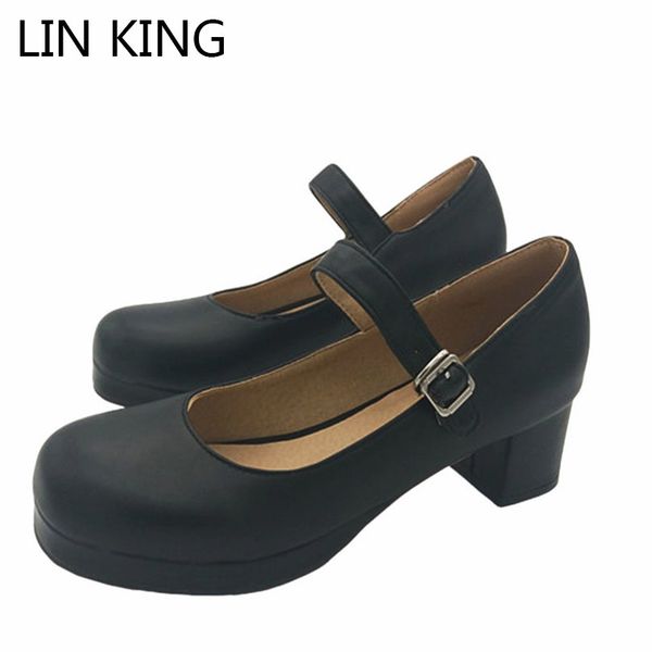 lin king women pumps solid buckle round toe mary janes shoes low heel candy color party cosplay platform lolita shoes plus size, Black
lin king women pumps solid buckle round toe mary janes shoes low heel candy color party cosplay platform lolita shoes plus size, Black