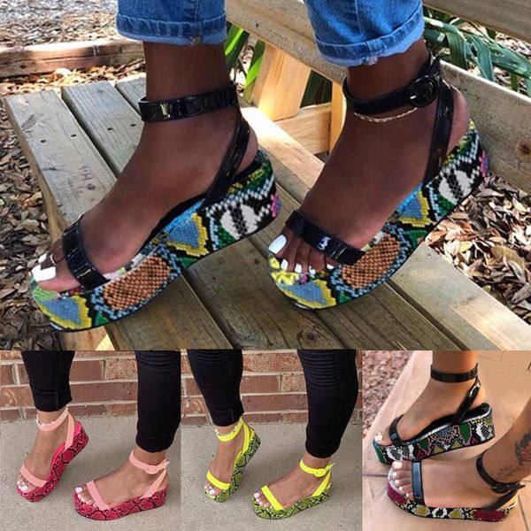 women sandals plus size summer ladies fashion open toe platform sandals feature snakeskin pattern suitable beach shoes c140#, Black
women sandals plus size summer ladies fashion open toe platform sandals feature snakeskin pattern suitable beach shoes c140#, Black