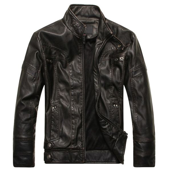 mens vintage stand collar pu leather jacket classic motorcycle bike cowboy jacket male thick warm coats, Black
mens vintage stand collar pu leather jacket classic motorcycle bike cowboy jacket male thick warm coats, Black